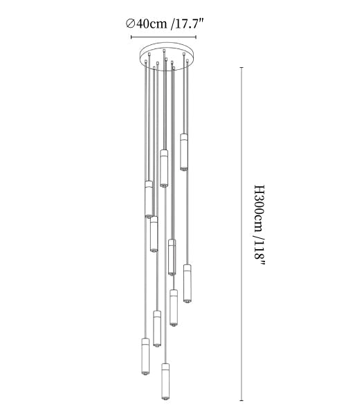 Slender Alabaster Column Chandelier