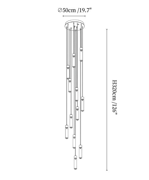 Slender Alabaster Column Chandelier