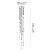 Slender Alabaster Column Chandelier