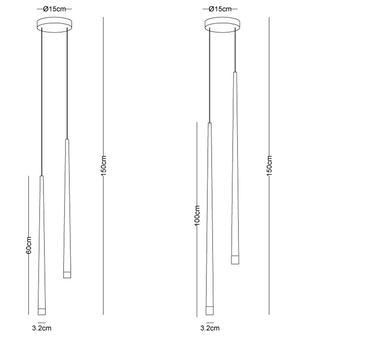 Slender Cone Chandelier