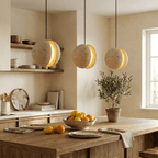 Sliced Travertine Globe Pendant Lamp