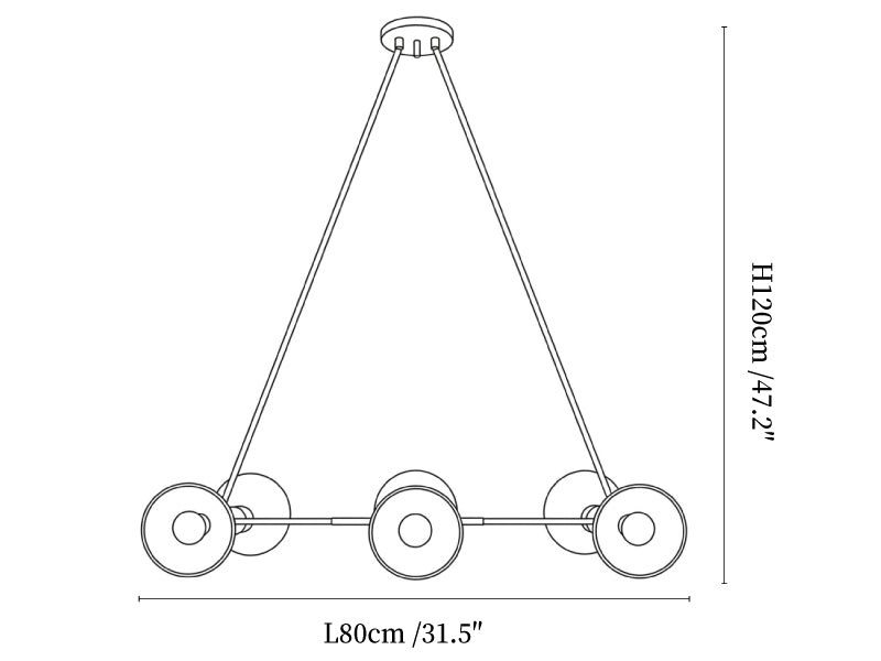 Slim Brass Linear Chandelier