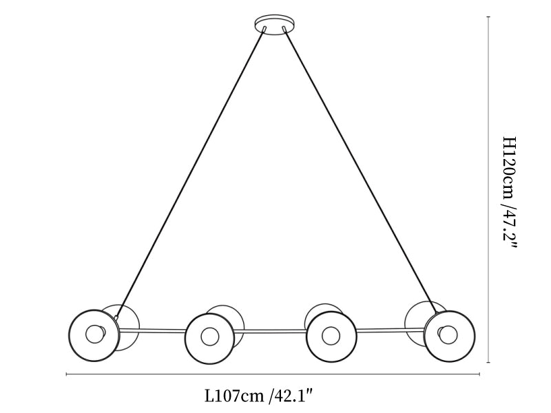 Slim Brass Linear Chandelier
