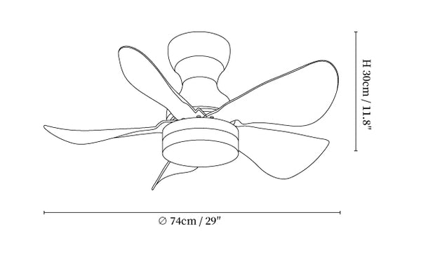 Small Arilia 29" Ceiling Fan Light
