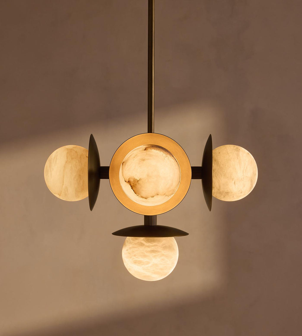 Snowflake Alabaster Orb Chandelier