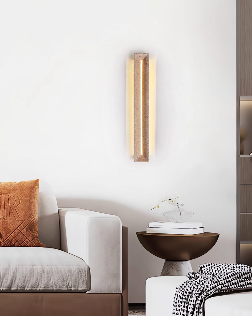 Solace Travertine Beam Wall Light