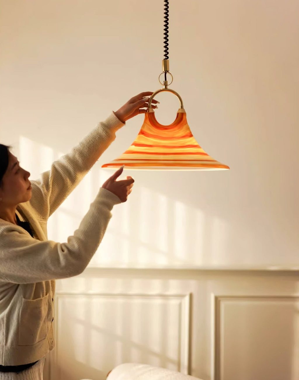 Solari Swirl Glass Pendant Light