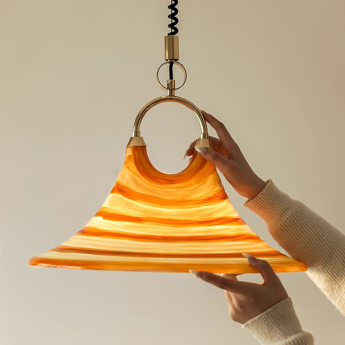 Solari Swirl Glass Pendant Light