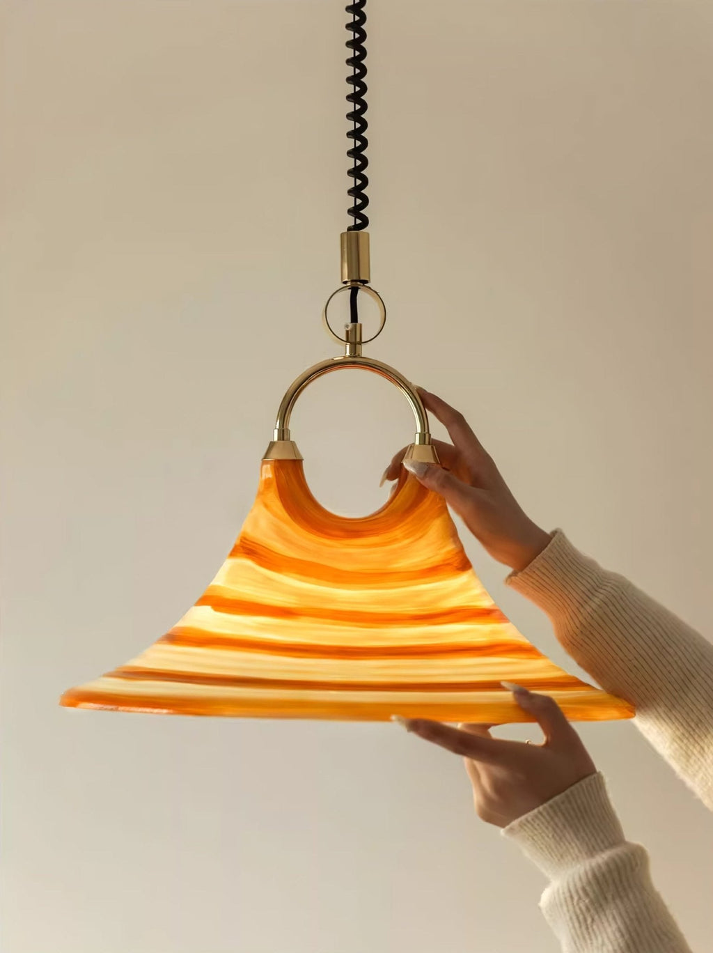 Solari Swirl Glass Pendant Light