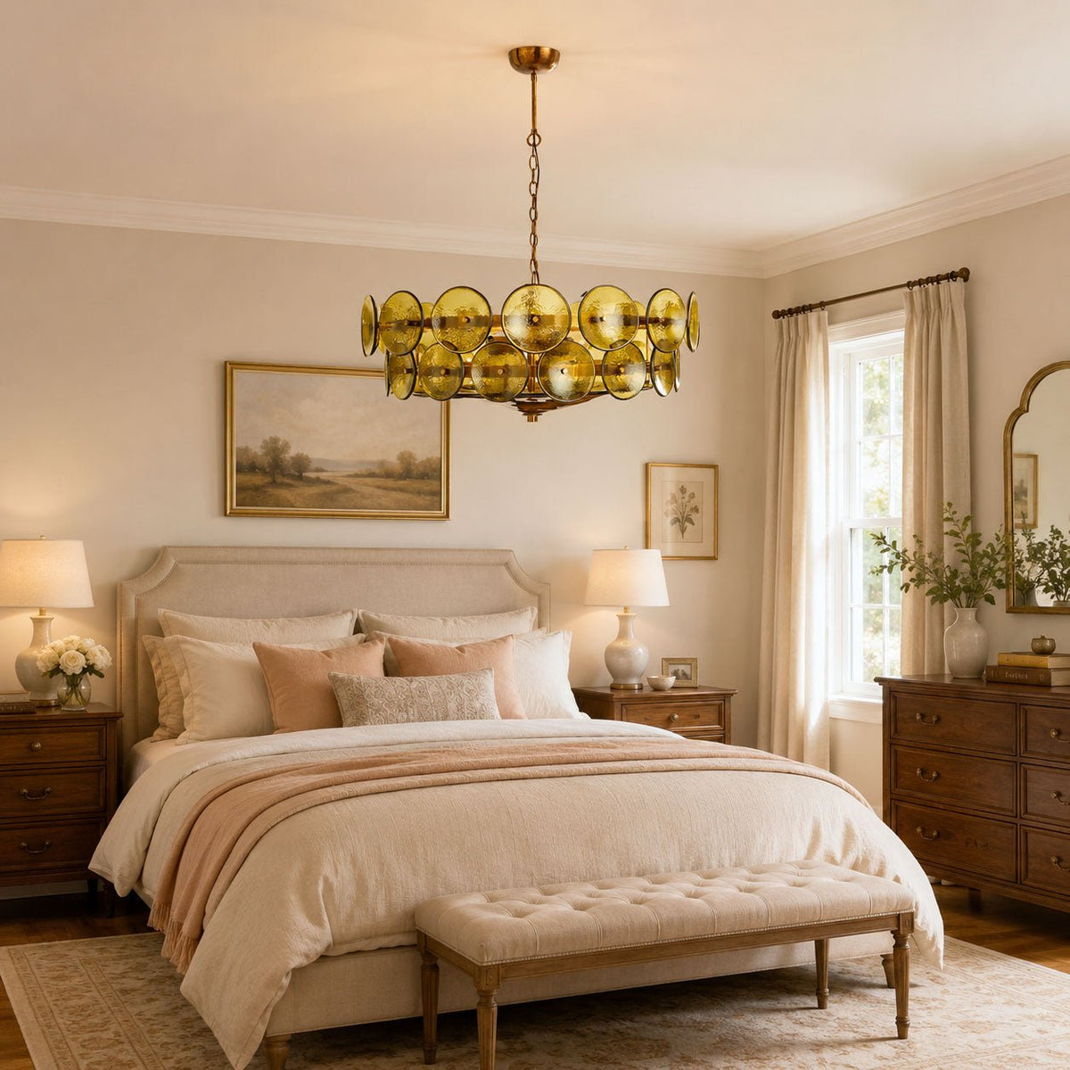 Solaris Disc Glass Chandelier
