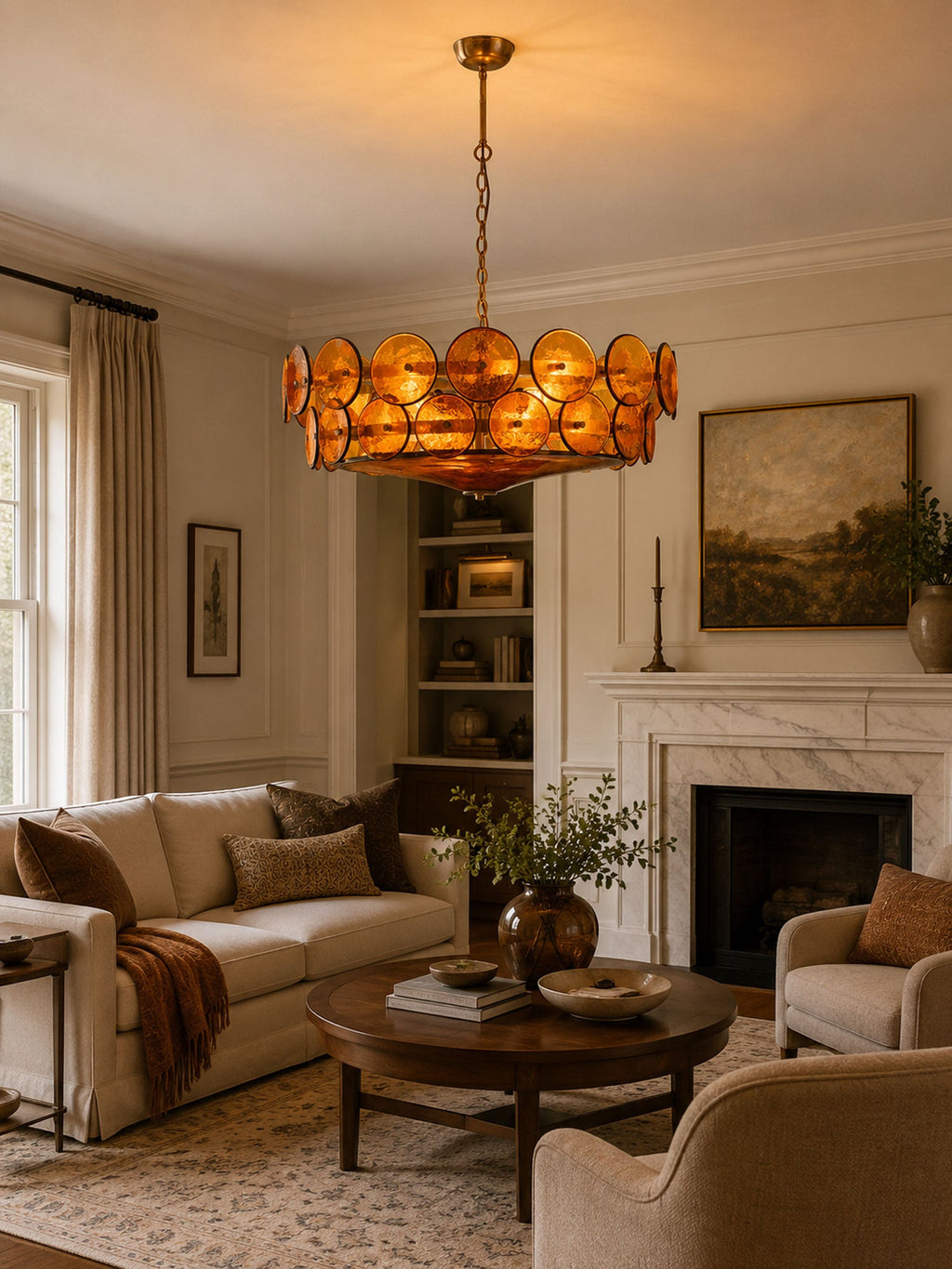 Solaris Disc Glass Chandelier