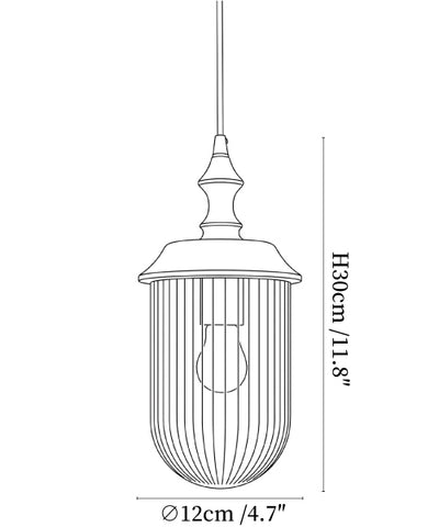 Solas Ribbed Glass Pendant Lamp
