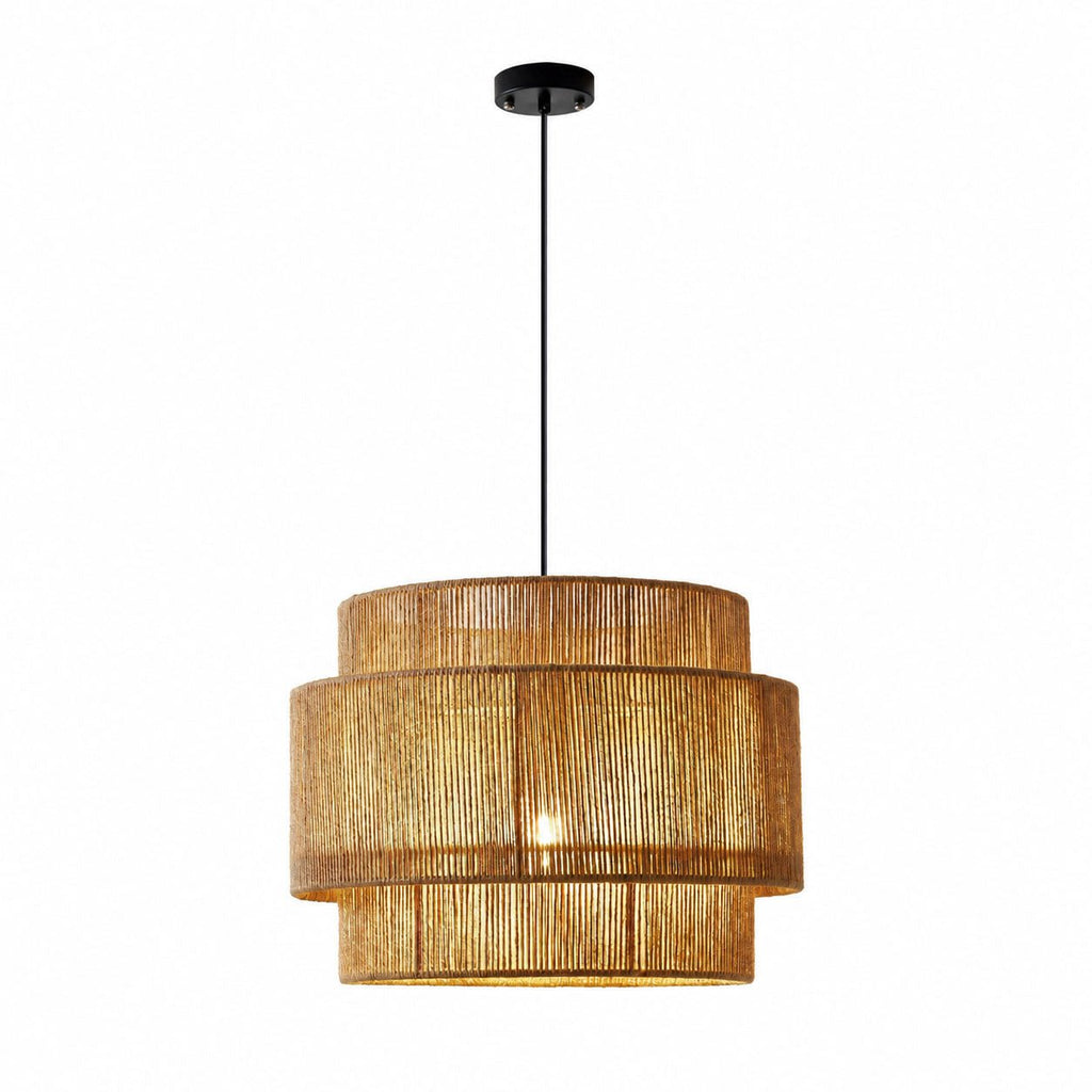 Solen Layered Hemp Rope Pendant Light