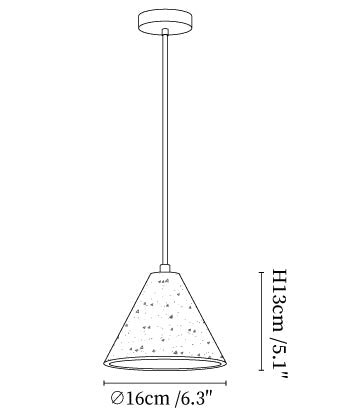 Solis Cone Travertine Pendant Lamp