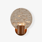 Solis Travertine Round Wall Light