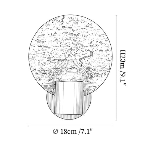 Solis Travertine Round Wall Light
