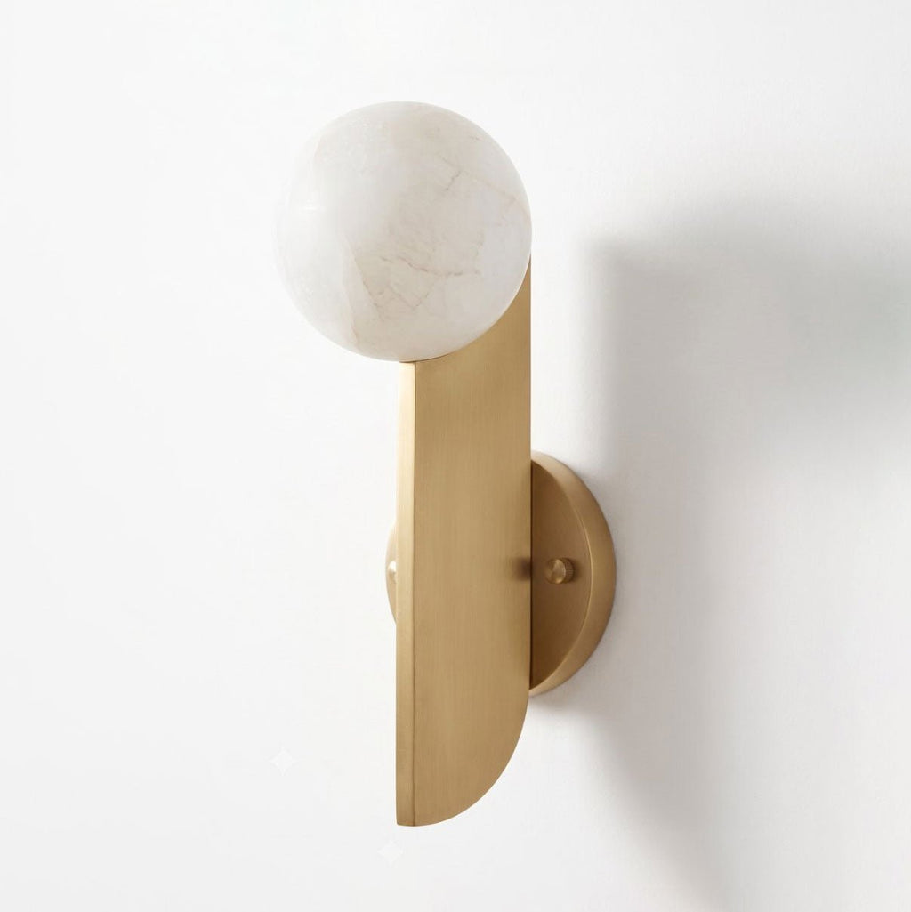 Solvara Alabaster Orb Wall Sconce