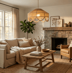 Sora Hemp Rope Wood Pendant Light