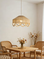 Sora Hemp Rope Wood Pendant Light