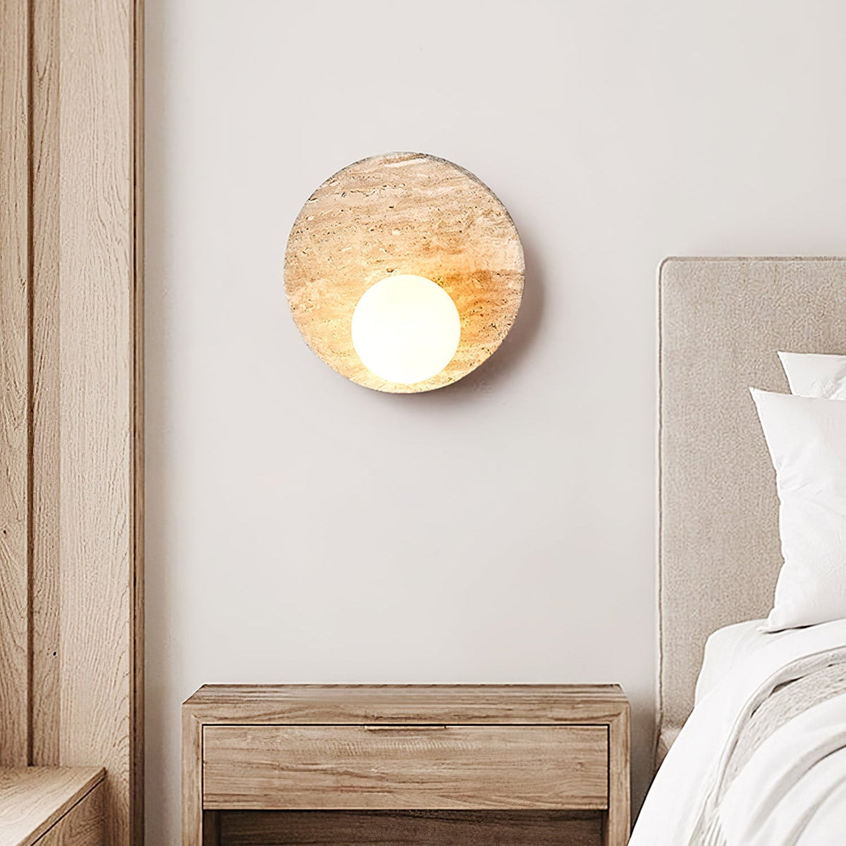 Sorella Travertine Sconce