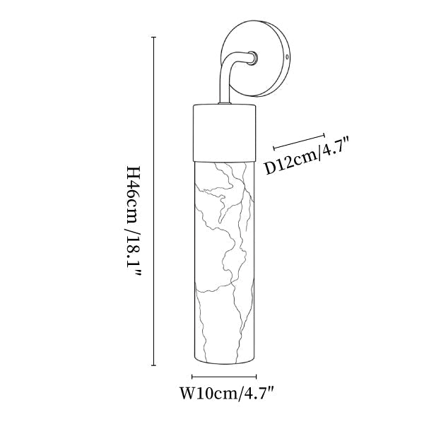 Sorelle Alabaster Tube Wall Sconce