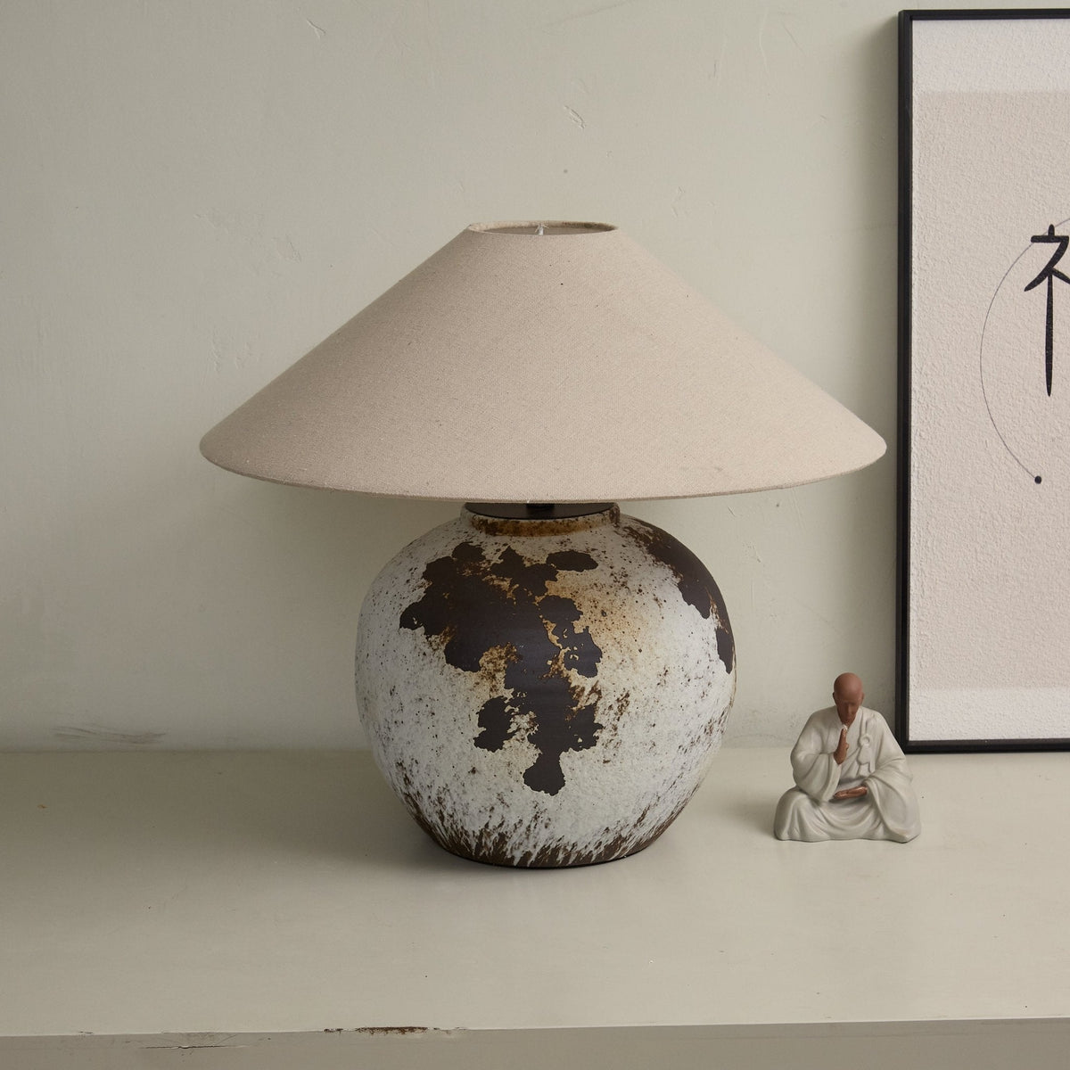 Speckled Globe Ceramic Table Lamp