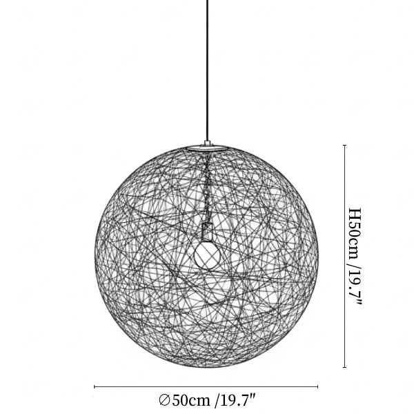Spherical Woven Pendant Light
