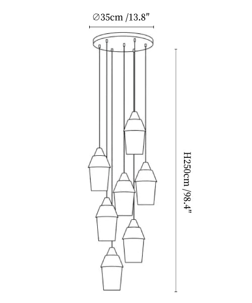 Spindle Alabaster Cluster Chandelier