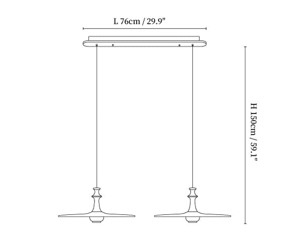 Spindle Disc Pendant Lamp