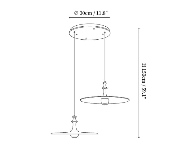 Spindle Disc Pendant Lamp