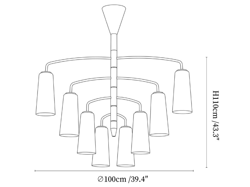 Spiral Tiered Chandelier