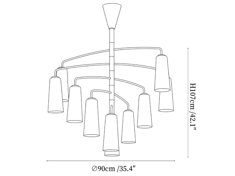 Spiral Tiered Chandelier