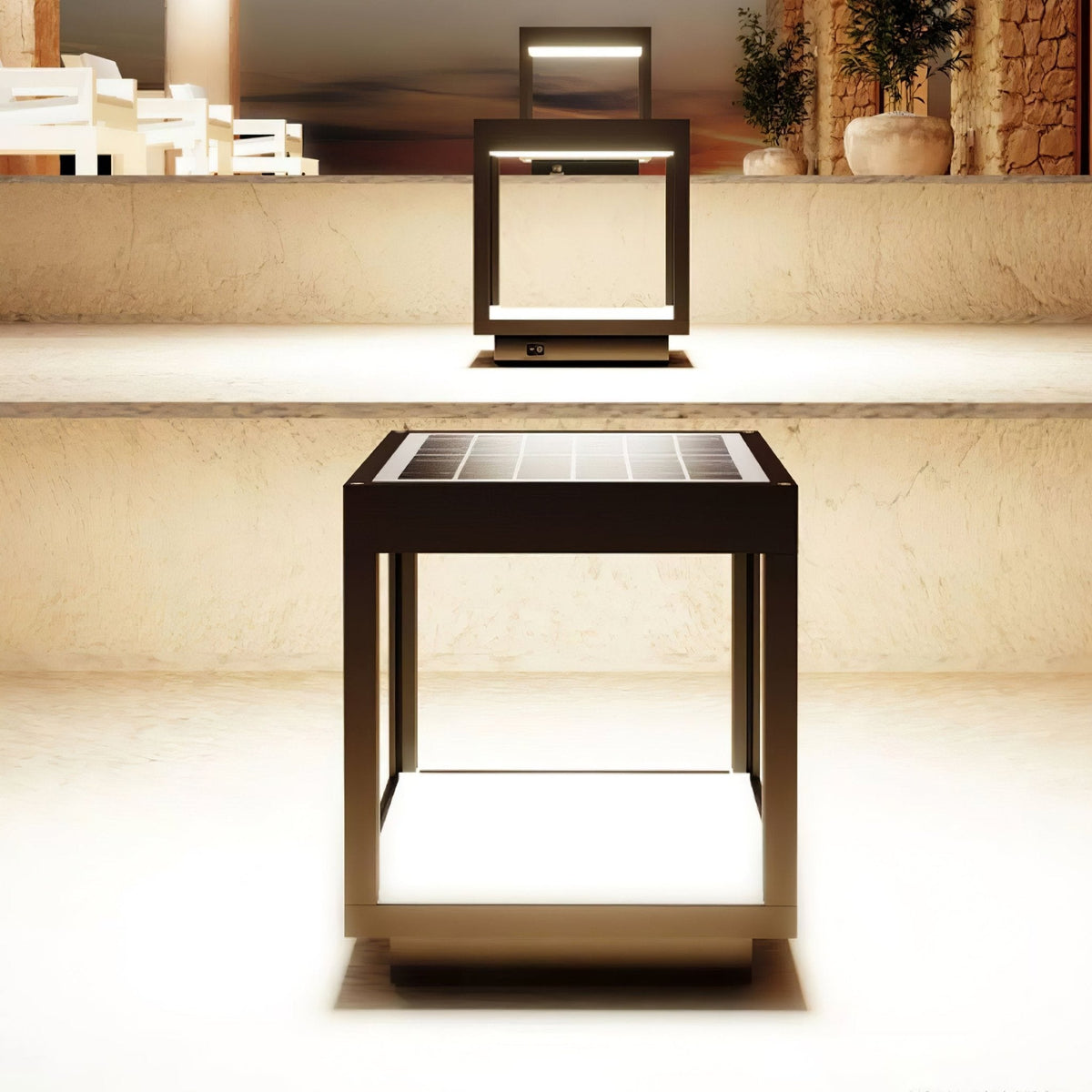 Square Frame Solar Outdoor Light