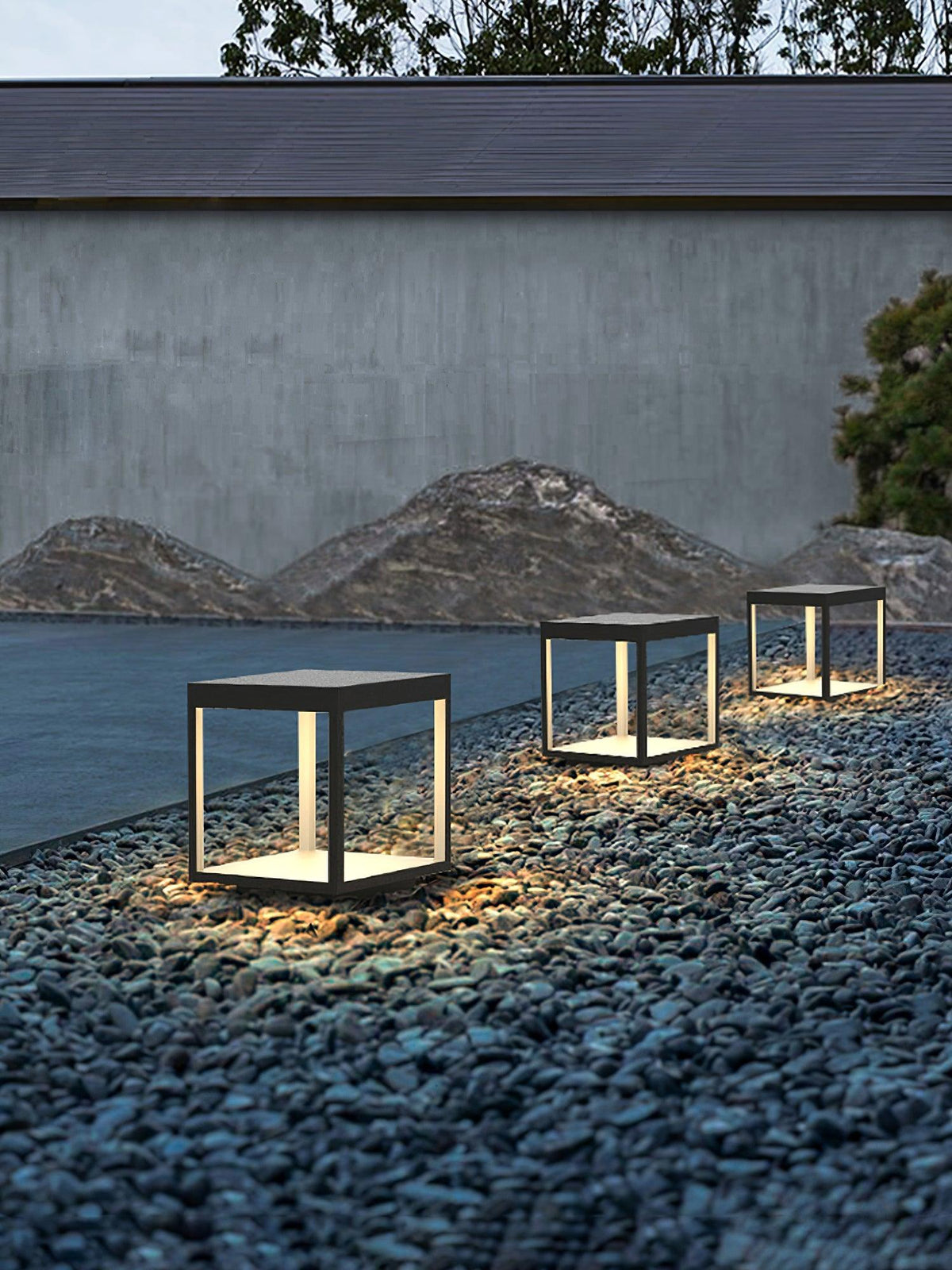 Square Frame Fence Post Garden Light