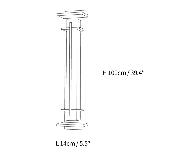 Square Outdoor Alabaster Wall Light