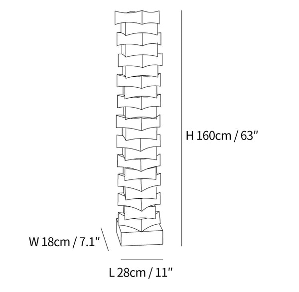 Stacked Alabaster Squares Floor Lamp
