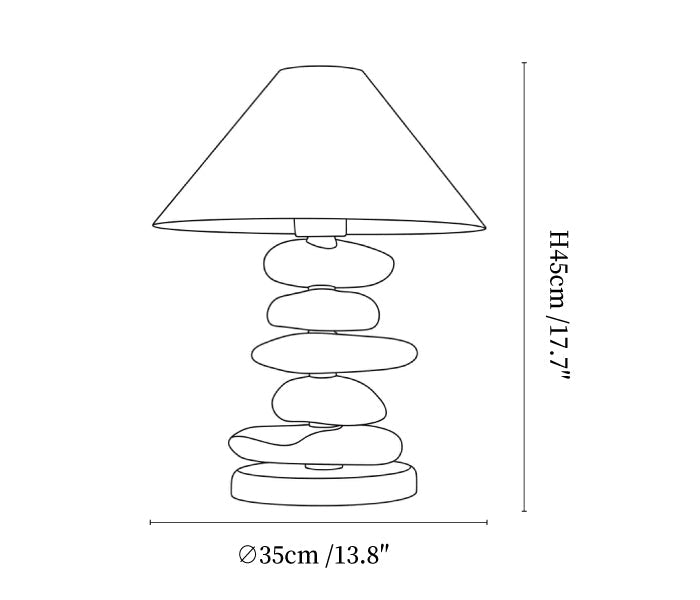 Stacked Pebble Wood Table Lamp