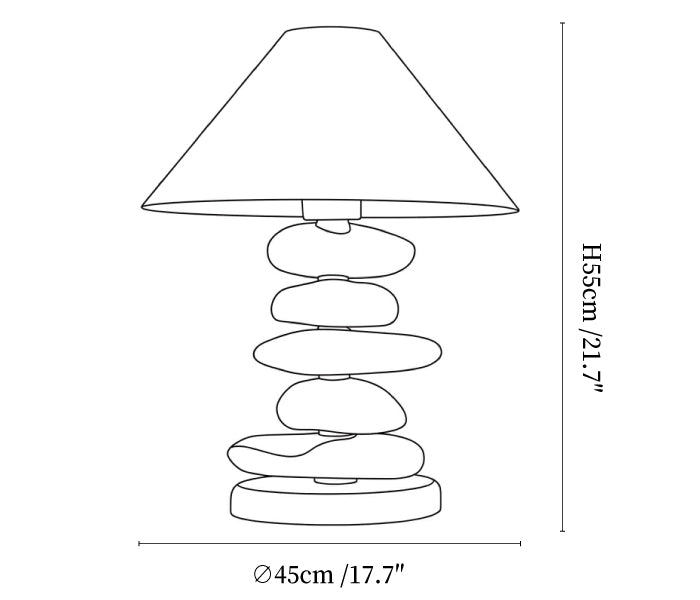 Stacked Pebble Wood Table Lamp