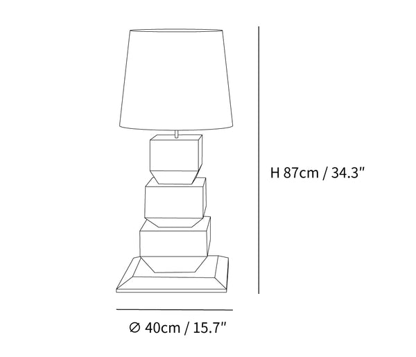 Stacked Wooden Table Lamp
