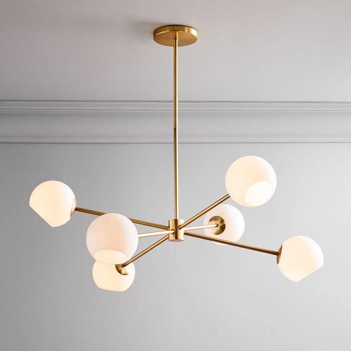 Staggered Glass 6 Light Chandelier