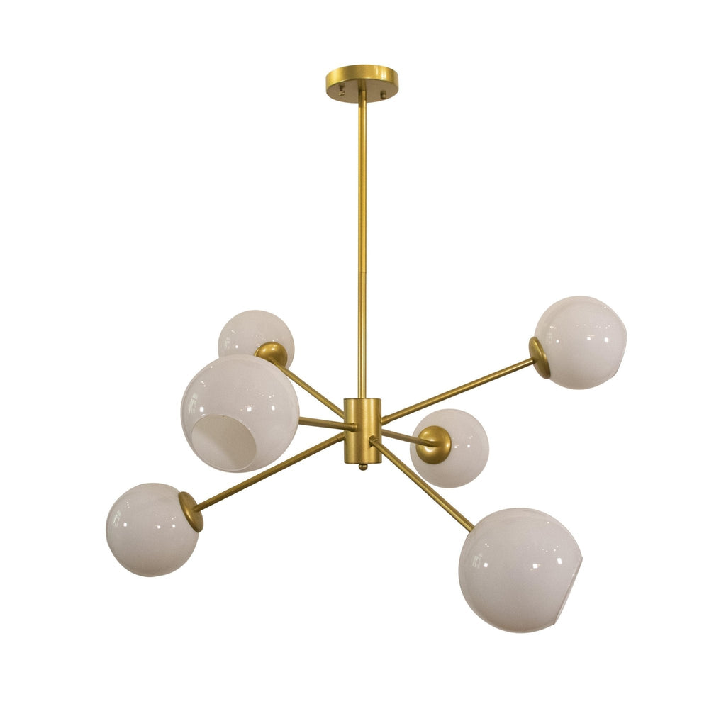 Staggered Glass 6 Light Chandelier