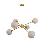 Staggered Glass 6 Light Chandelier