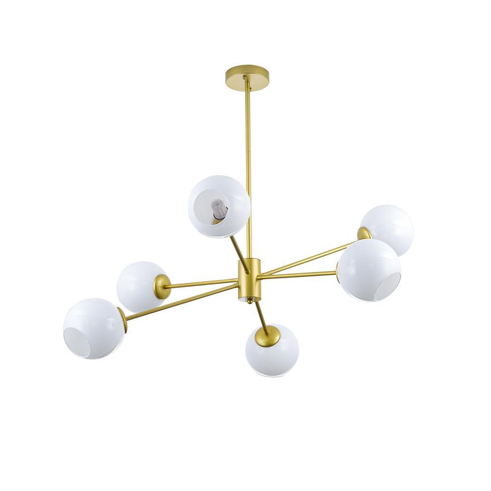 Staggered Glass 6 Light Chandelier