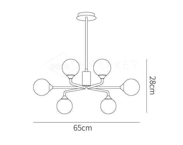 Staggered Glass Globes Chandelier