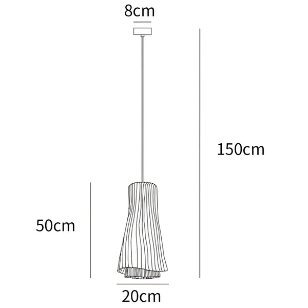 Stainless Steel Pleated Pendant Lamp