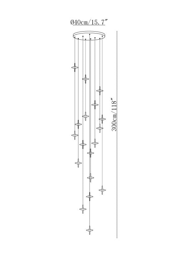 Starfall Staircase Chandelier
