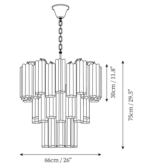 Frosted Glass Tubes Chandelier