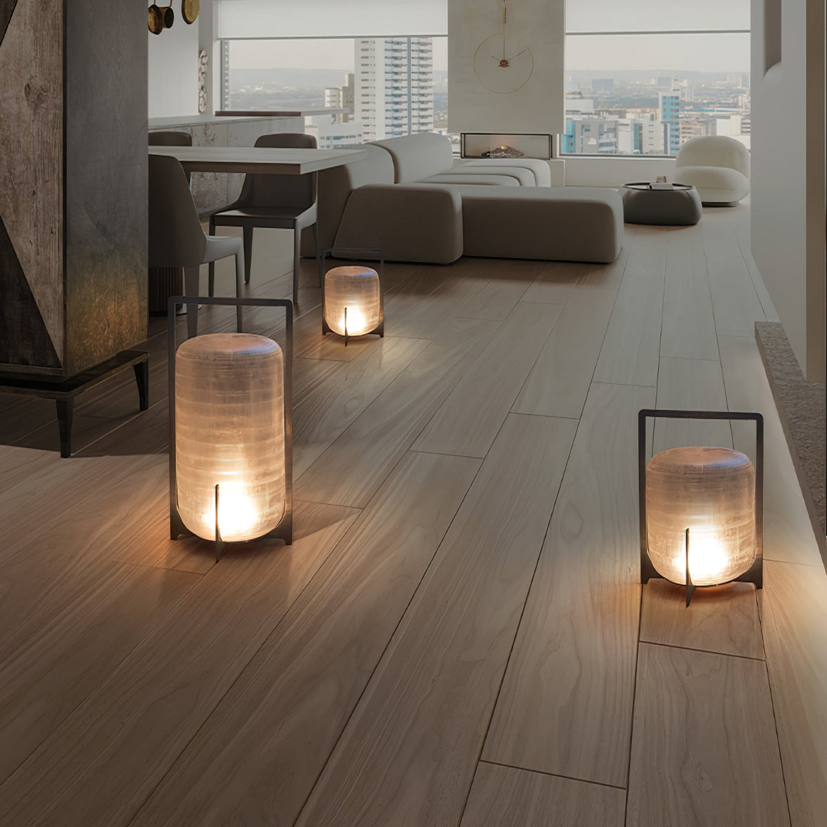 Steel Twilight Lantern Table Light