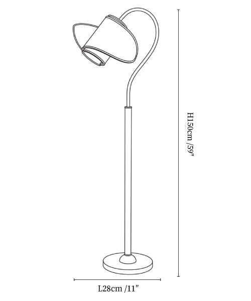 Stelmo Curved Neck Floor Lamp