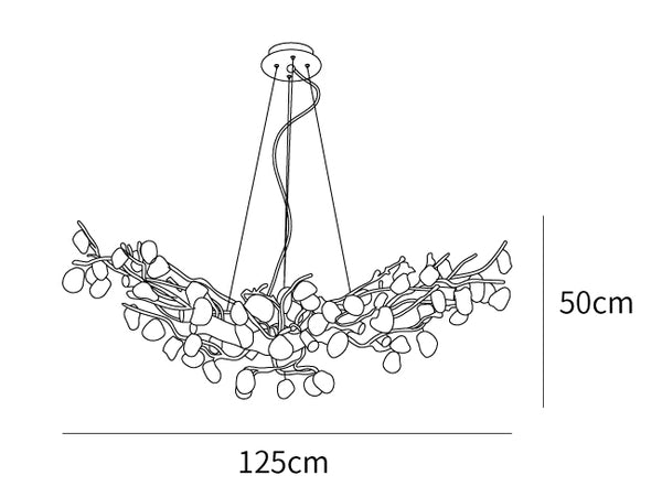 Stone Crystal Brass Chandelier